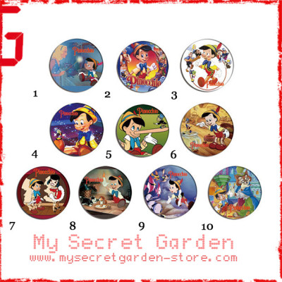 Pinocchio - Pinback Button Badge Set 1a or 1b ( or Hair Ties / 4.4 cm Badge / Magnet / Keychain Set )